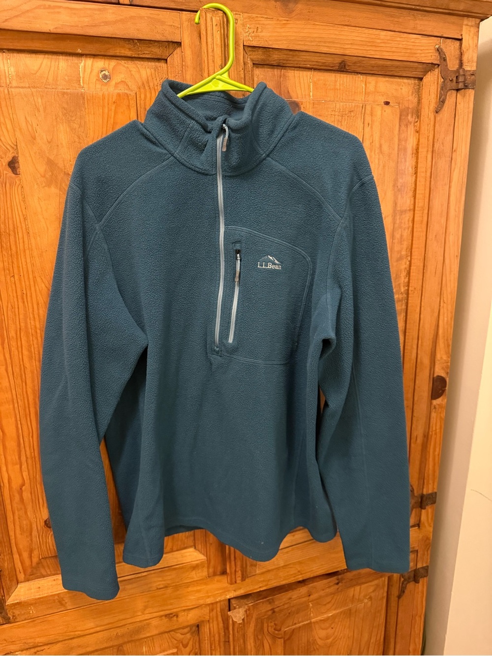L.L. Bean Men's Teal Half-Zip Fleece Pullover